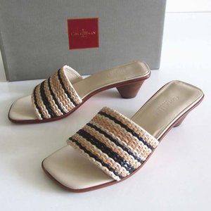 new COLE HAAN Madras raffia woven slide sandals 6